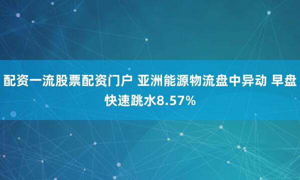 配资一流股票配资门户 亚洲能源物流盘中异动 早盘快速跳水8.57%